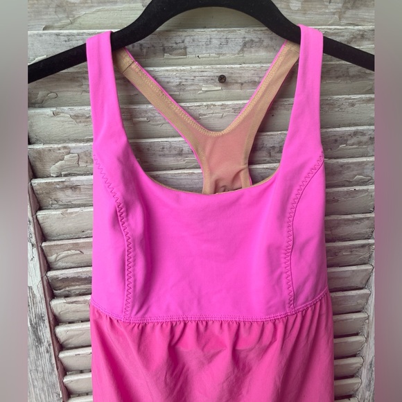 Lululemon Venus Tank Top Shelf Bra Yoga Stretch Racerback Pow Pink Women’s Sz 8. - Picture 5 of 5